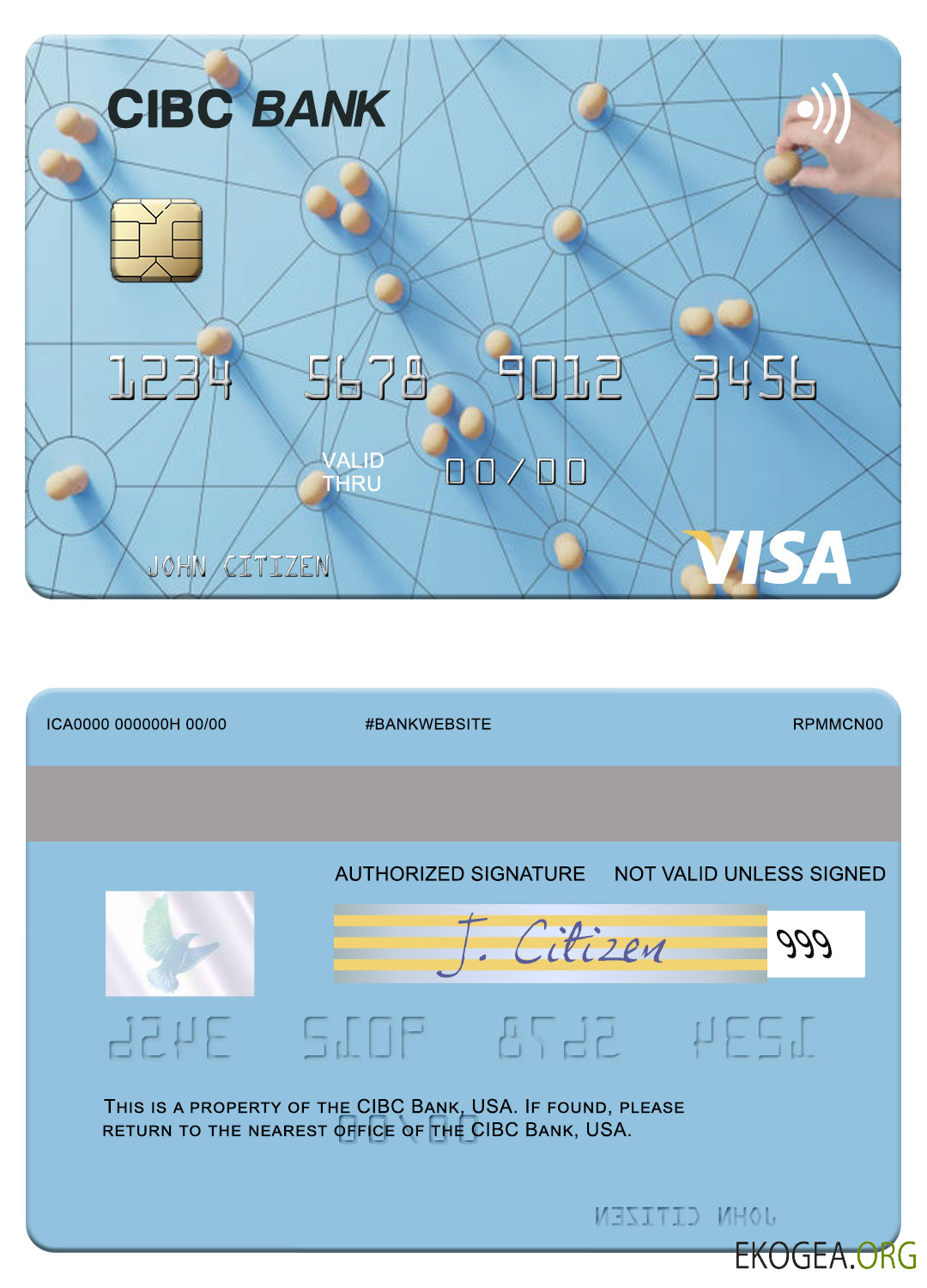 Carte visa de la Banque CIBC aux États Unis